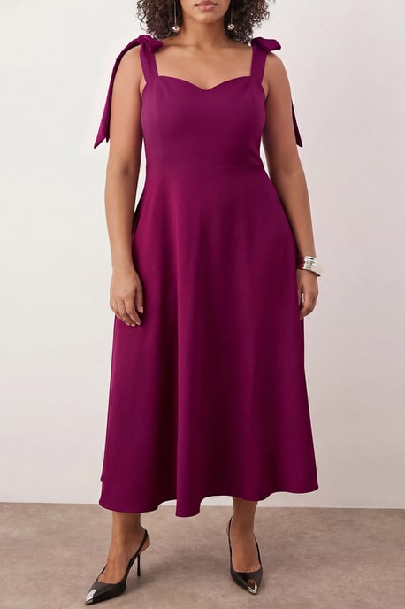 Trendyol Curve Damen Lila Einfarbig Maxi Ärmellos Elegant/Abend A-Linie Große Größen Kleid - Image 2