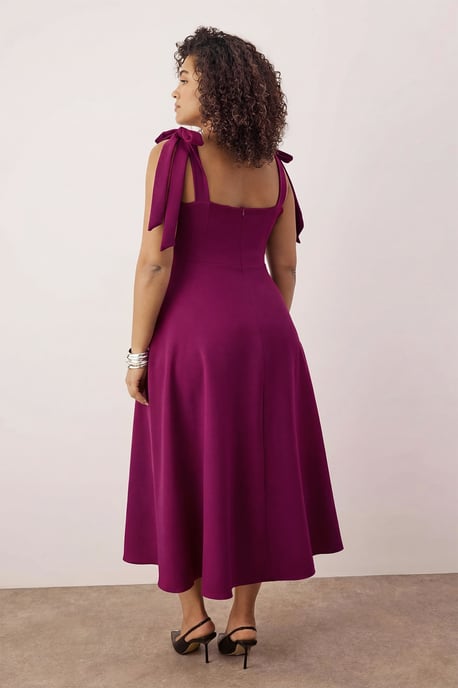 Trendyol Curve Damen Lila Einfarbig Maxi Ärmellos Elegant/Abend A-Linie Große Größen Kleid - Image 3