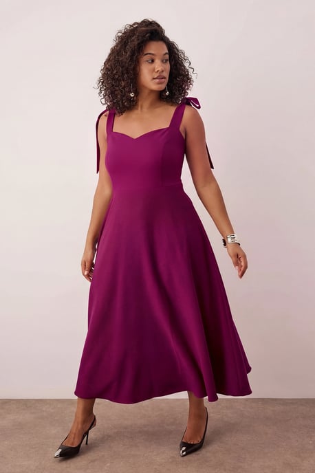 Trendyol Curve Damen Lila Einfarbig Maxi Ärmellos Elegant/Abend A-Linie Große Größen Kleid - Image 6