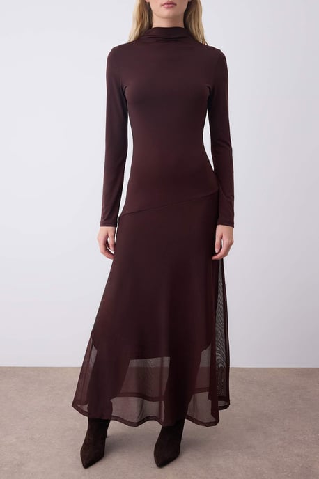 TRENDYOLMİLLA Damen Braun Einfarbig Maxi Lang Abend / Alltag A-Linie Kleider - Image 2