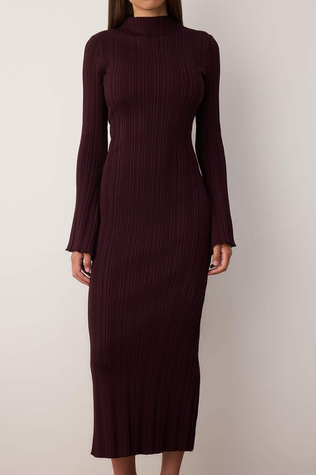 TRENDYOLMİLLA Damen Lila Einfarbig Maxi Lang Casual Bodycon Kleider - Image 2