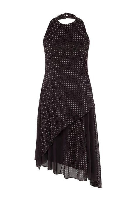 Trendyol Curve Damen Braun Gepunktet Maxi Ärmellos A-Linie Große Größen Kleid - Image 4