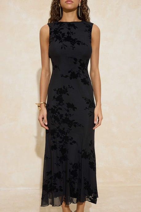 TRENDYOLMİLLA Damen Schwarz Geblümt Maxi Ärmellos Elegant/Abend Meerjungfrau Kleider - Image 2