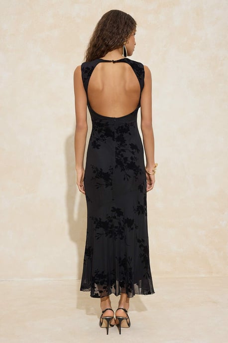 TRENDYOLMİLLA Damen Schwarz Geblümt Maxi Ärmellos Elegant/Abend Meerjungfrau Kleider - Image 3