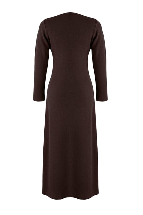 Trendyol Modest Damen Braun Einfarbig Maxi Lang Casual A-Linie Modest Kleider - Image 5