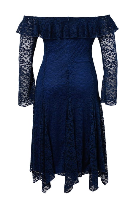 Trendyol Curve Damen Dunkelblau Einfarbig Maxi Lang A-Linie Große Größen Kleid - Image 5