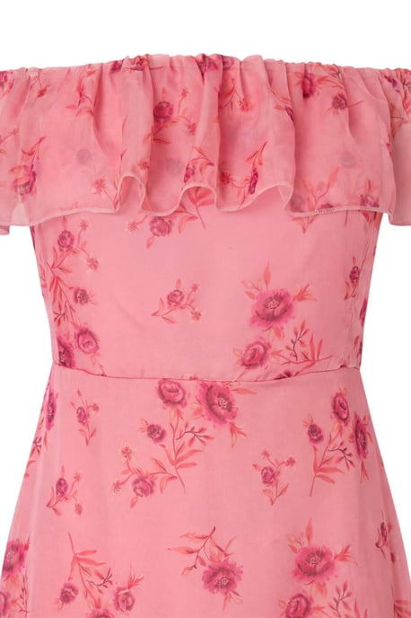 Trendyol Curve Damen Rosa Geblümt Maxi Kurz Casual A-Linie Große Größen Kleid - Image 4