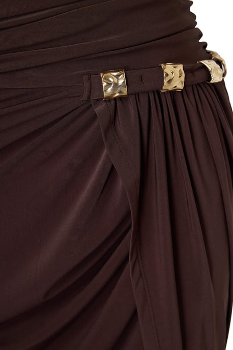 Trendyol Curve Damen Braun Einfarbig Maxi Ärmellos Bodycon Große Größen Kleid - Image 2