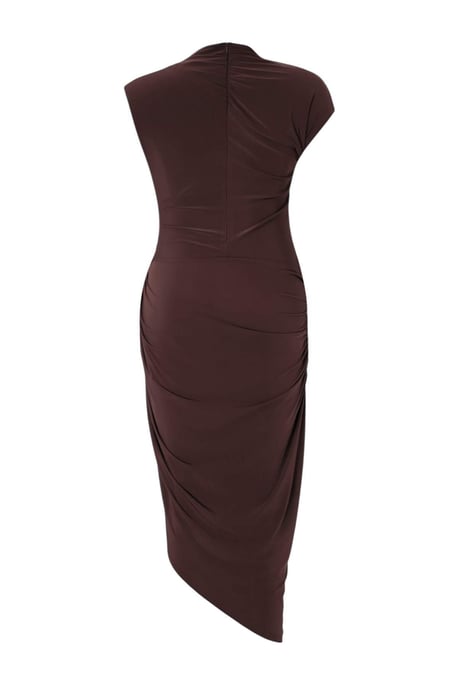 Trendyol Curve Damen Braun Einfarbig Maxi Ärmellos Bodycon Große Größen Kleid - Image 3
