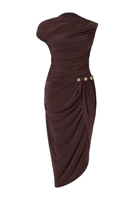 Trendyol Curve Damen Braun Einfarbig Maxi Ärmellos Bodycon Große Größen Kleid - Image 4