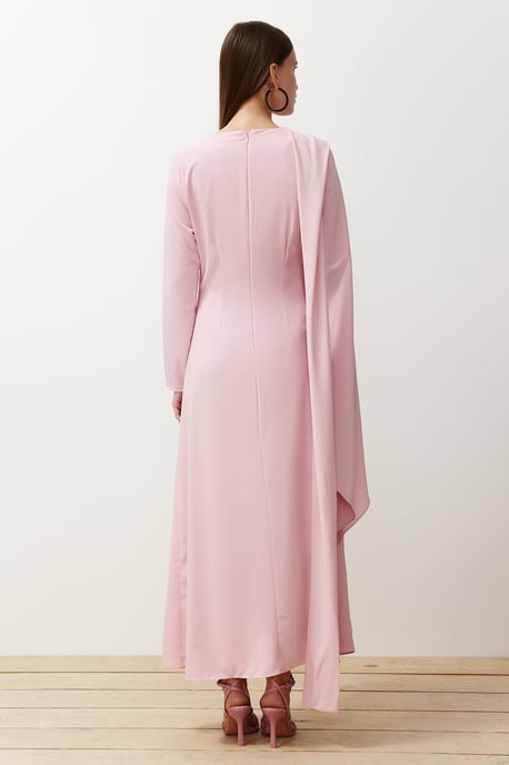Trendyol Modest Damen Rosa Einfarbig Maxi Lang Elegant/Abend Gerade Modest Abend Kleider - Image 5