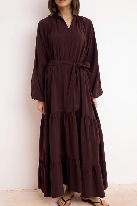 Trendyol Modest Damen Lila Einfarbig Maxi Lang Skater Modest Kleider - Image 2