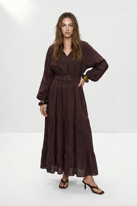 Trendyol Modest Damen Lila Einfarbig Maxi Lang Skater Modest Kleider - Image 5