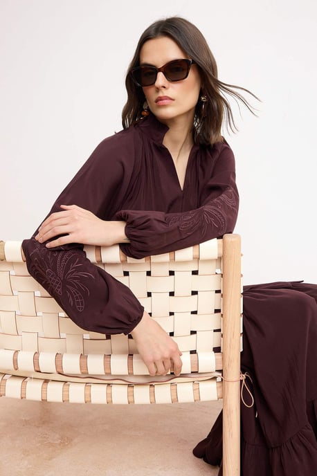 Trendyol Modest Damen Lila Einfarbig Maxi Lang Skater Modest Kleider - Image 6
