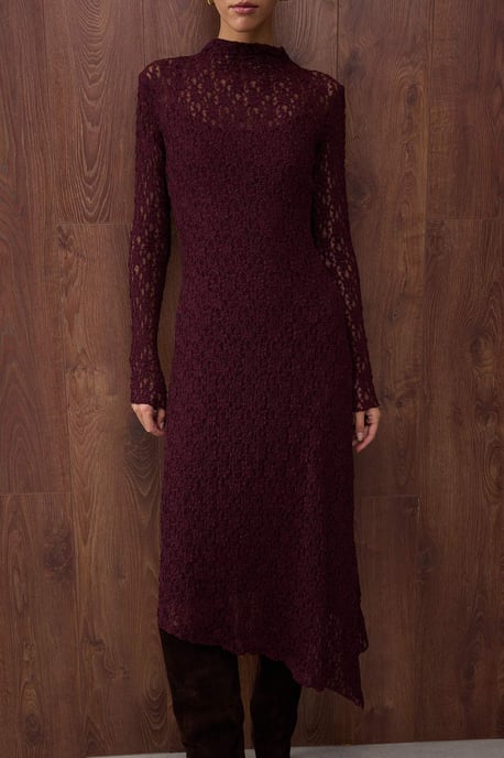 TRENDYOLMİLLA Damen Lila Einfarbig Maxi Lang Abend / Alltag Asymmetrisch Kleider - Image 2