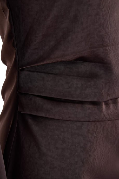 TRENDYOLMİLLA Damen Braun Einfarbig Maxi Lang Gerade Kleider - Image 2