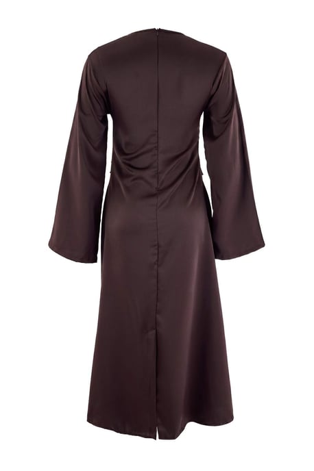 TRENDYOLMİLLA Damen Braun Einfarbig Maxi Lang Gerade Kleider - Image 3