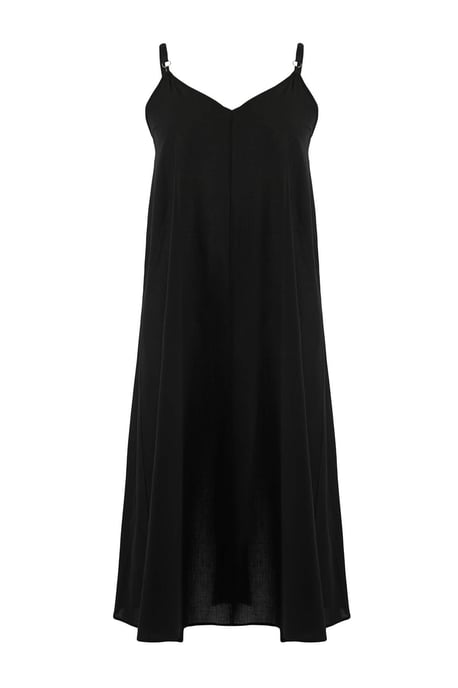 Trendyol Curve Damen Schwarz Einfarbig Maxi Ärmellos Strandmode A-Linie Große Größen Kleid - Image 3