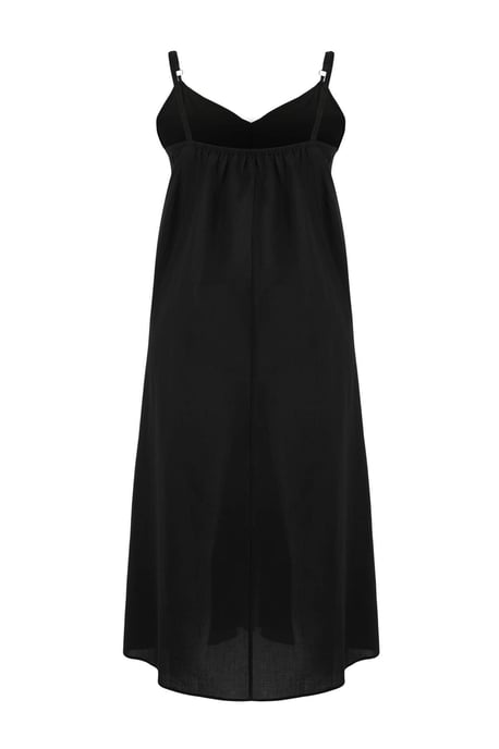 Trendyol Curve Damen Schwarz Einfarbig Maxi Ärmellos Strandmode A-Linie Große Größen Kleid - Image 5