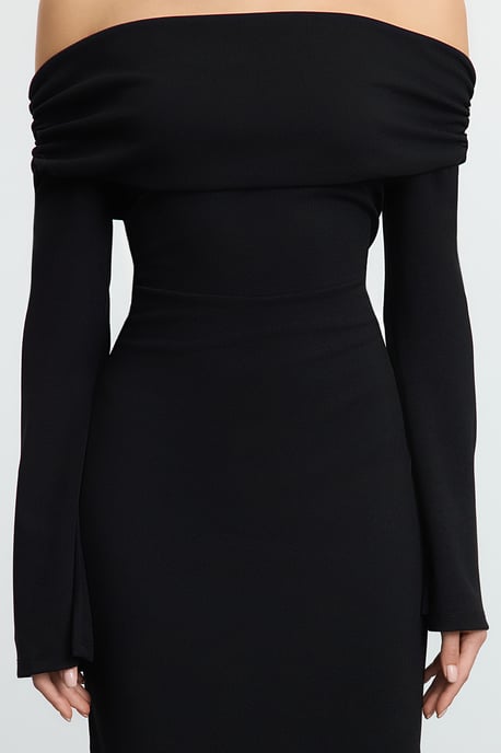 TRENDYOLMİLLA Damen Schwarz Einfarbig Maxi Lang Ball Gerade Abend & Ball Kleid - Image 3