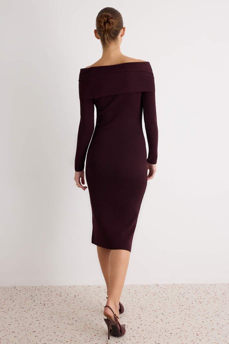 TRENDYOLMİLLA Damen Lila Einfarbig Maxi Lang Bodycon Kleider - Image 3