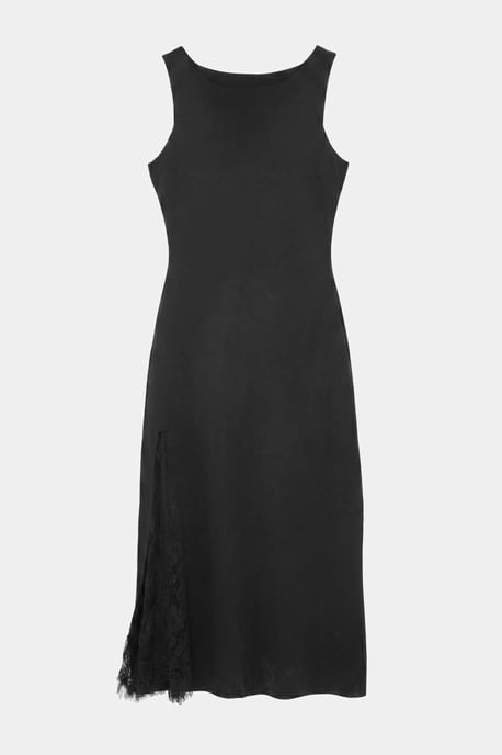 Trendyol Curve Damen Schwarz Einfarbig Maxi Ärmellos Casual A-Linie Große Größen Kleid - Image 4