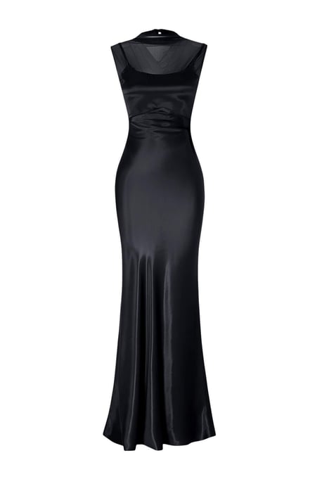 TRENDYOLMİLLA Damen Schwarz Einfarbig Maxi Ärmellos Gerade Abend & Ball Kleid - Image 3