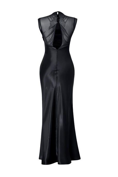 TRENDYOLMİLLA Damen Schwarz Einfarbig Maxi Ärmellos Gerade Abend & Ball Kleid - Image 4