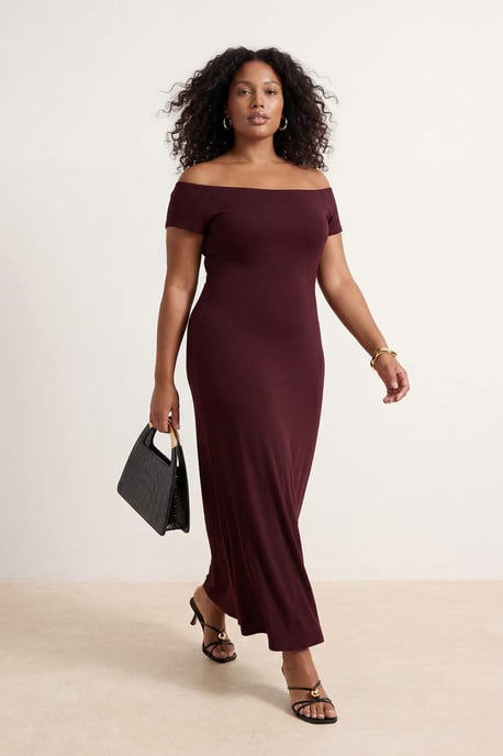 Trendyol Curve Damen Braun Einfarbig Maxi Ärmellos Casual Gerade Große Größen Kleid - Image 2
