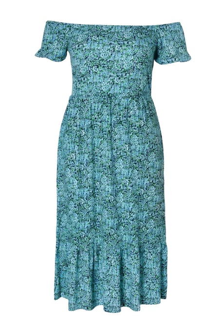 Trendyol Curve Damen Blau Geblümt Maxi Kurz Elegant/Abend A-Linie Große Größen Kleid - Image 3