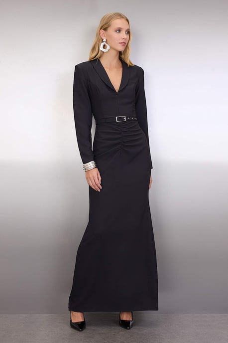 TRENDYOLMİLLA Damen Schwarz Einfarbig Maxi Lang Abschluss / Ball Meerjungfrau Abend & Ball Kleid - Image 1