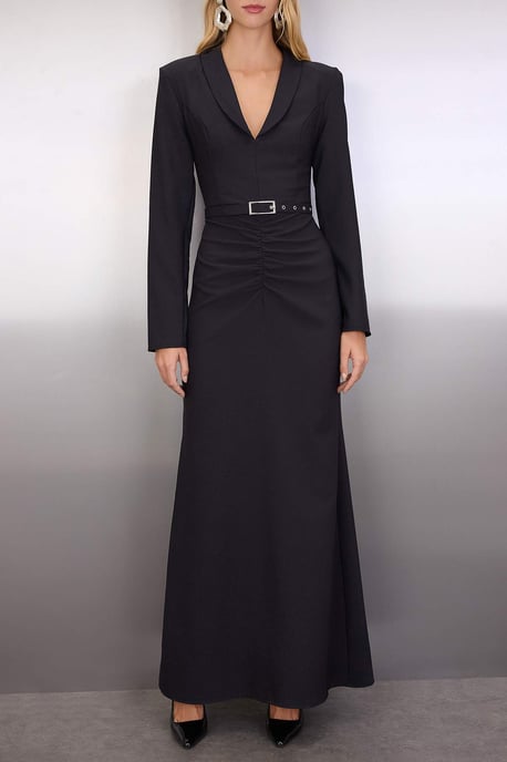 TRENDYOLMİLLA Damen Schwarz Einfarbig Maxi Lang Abschluss / Ball Meerjungfrau Abend & Ball Kleid - Image 2