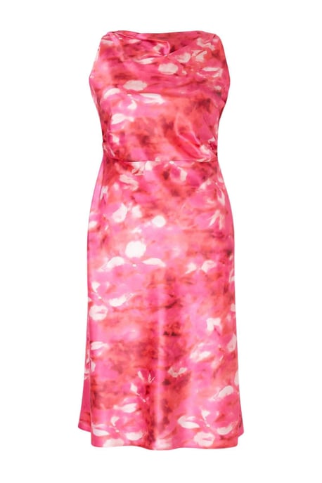 Trendyol Curve Damen Rosa Colour-Block Maxi Ärmellos Party A-Linie Große Größen Kleid - Image 3