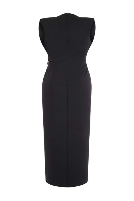 Trendyol Curve Damen Schwarz Einfarbig Maxi Ärmellos Party A-Linie Große Größen Kleid - Image 5