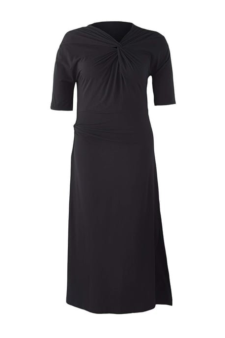 Trendyol Curve Damen Schwarz Einfarbig Maxi Kurz Casual Gerade Große Größen Kleid - Image 4