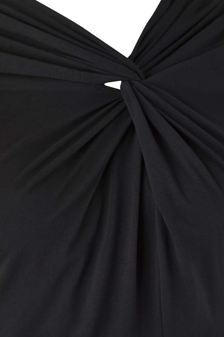 Trendyol Curve Damen Schwarz Einfarbig Maxi Kurz Casual Gerade Große Größen Kleid - Image 5