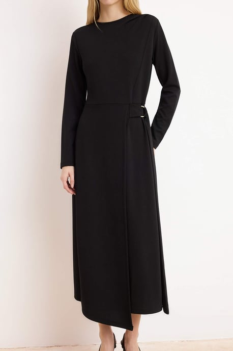 Trendyol Modest Damen Schwarz Einfarbig Maxi Lang Business A-Linie Modest Kleider - Image 2