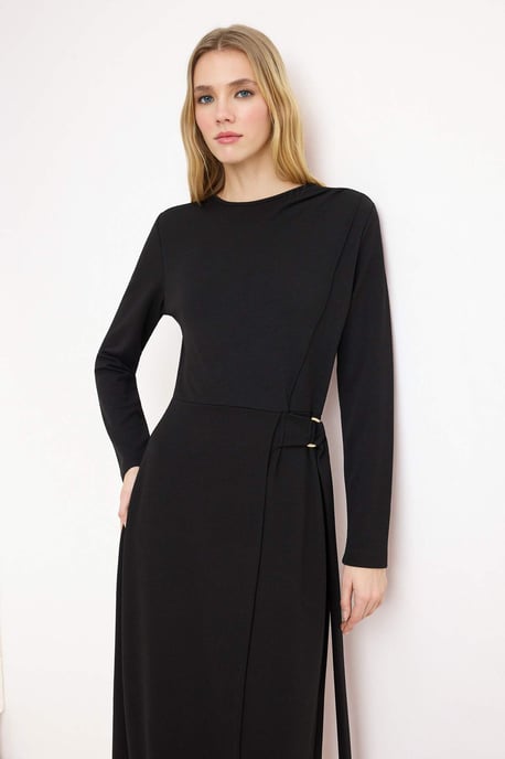 Trendyol Modest Damen Schwarz Einfarbig Maxi Lang Business A-Linie Modest Kleider - Image 6