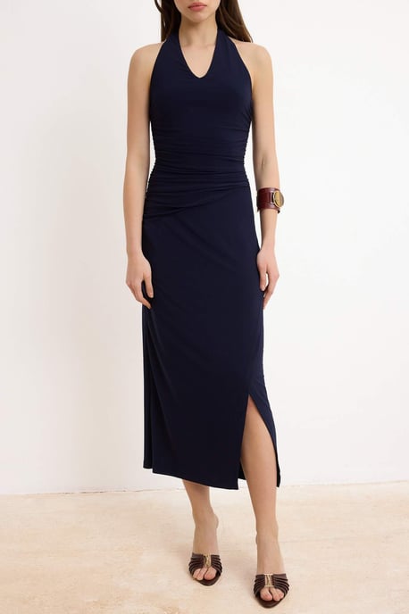 TRENDYOLMİLLA Damen Dunkelblau Einfarbig Maxi Ärmellos Bodycon Kleider - Image 2