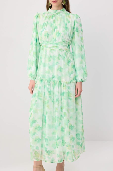 Trendyol Modest Damen Grün Geblümt Maxi Lang Casual Skater Modest Kleider - Image 2
