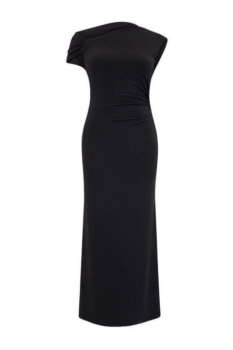 Trendyol Curve Damen Schwarz Einfarbig Maxi Ärmellos Casual Bodycon Große Größen Kleid - Image 2