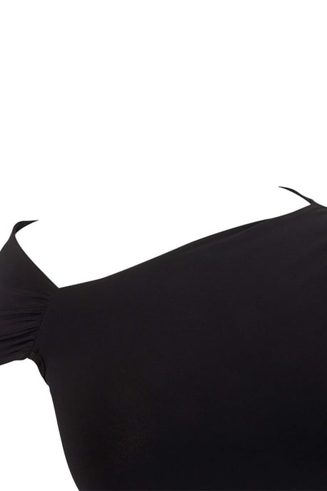 Trendyol Curve Damen Schwarz Einfarbig Maxi Ärmellos Casual Bodycon Große Größen Kleid - Image 3