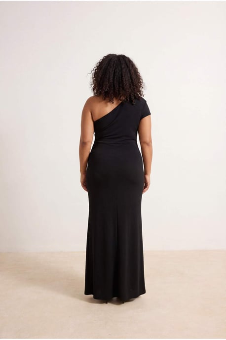 Trendyol Curve Damen Schwarz Einfarbig Maxi Ärmellos Casual Bodycon Große Größen Kleid - Image 5