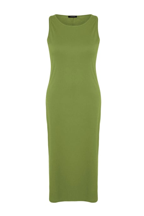 Trendyol Curve Damen Grün Einfarbig Maxi Ärmellos Casual Gerade Große Größen Kleid - Image 4
