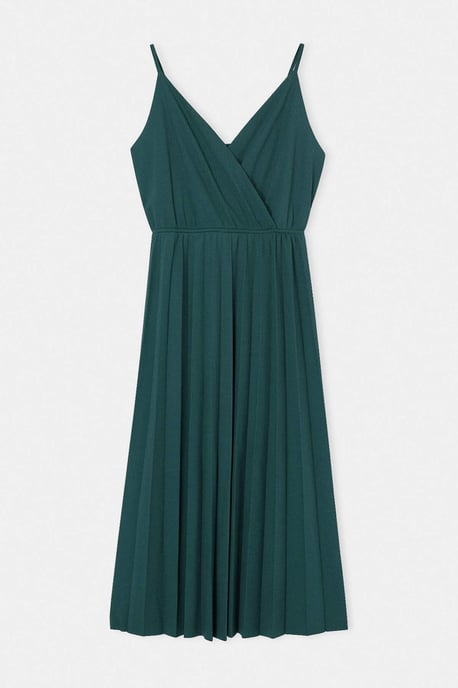 Trendyol Curve Damen Grün Einfarbig Midi Ärmellos Casual A-Linie Große Größen Kleid - Image 3