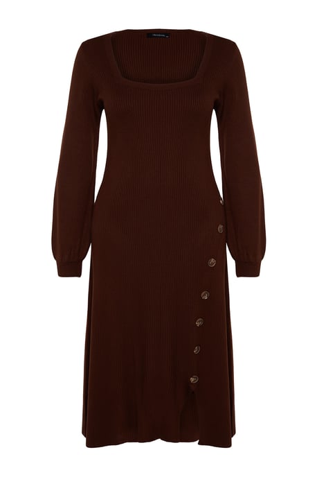 Trendyol Curve Braunes Midi-bodycon-Kleid, leger - Braun - Image 5