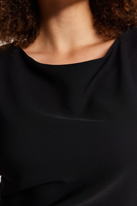 Trendyol Curve Damen Schwarz Einfarbig Midi Kurz Abend / Alltag Bodycon Große Größen Kleid - Image 4
