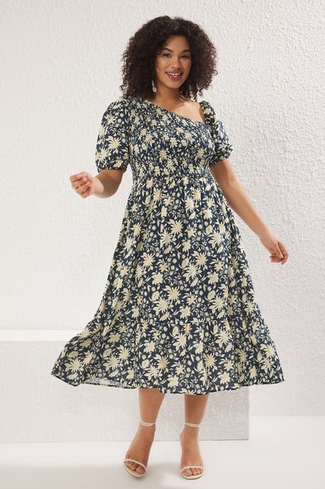 Trendyol Curve Damen Grün Einfarbig Midi Kurz Casual A-Linie Große Größen Kleid - Image 6