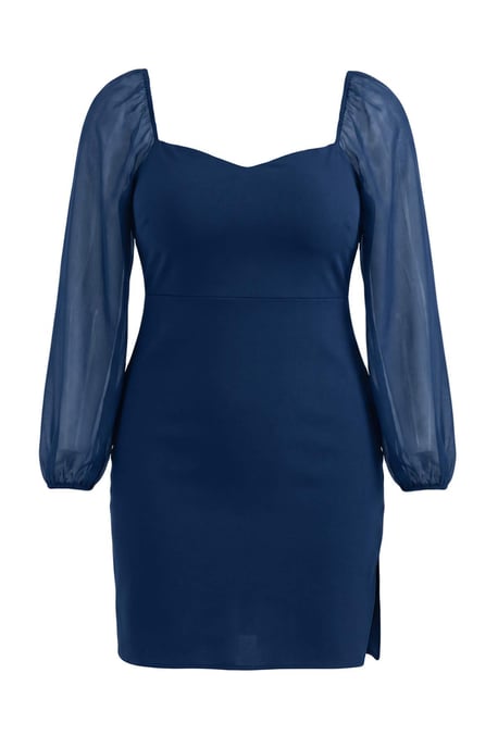 Trendyol Curve Midi-bodyconkleid, einfarbig, große Größen - Grün - Image 4