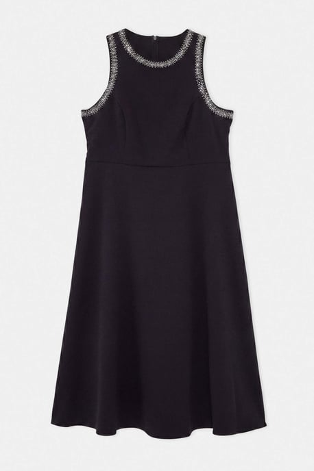 Trendyol Curve Damen Schwarz Einfarbig Midi Ärmellos Elegant/Abend A-Linie Große Größen Kleid - Image 4